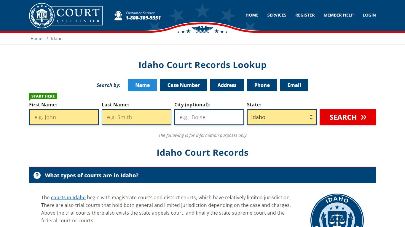 Idaho Court Records Lookup - ID Court Case Search